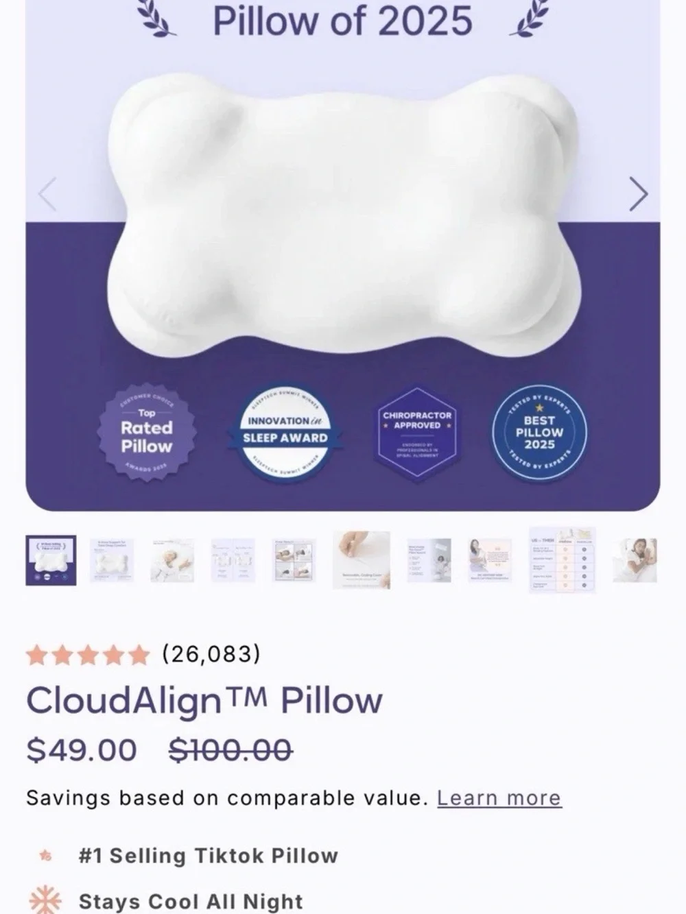 Mellow CloudAlign Pillow
